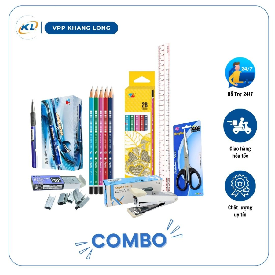 Combo 1 - bộ đồ dùng học tập làm việc, văn phòng phẩm